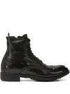 Officine Creative Leather Ankle Boots In Black