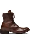 Officine Creative Leather Ankle Boots In Brown