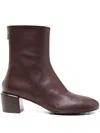 Officine Creative Leather Ankle Boots In Burgundy