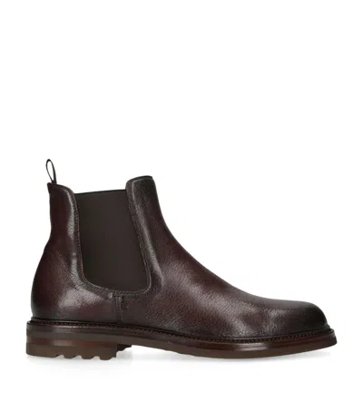 Officine Creative Leather Aston Flexi Chelsea Boots In Sand