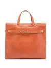 Officine Creative Leather Belt-buckle Shoulder Bag In Orange