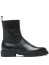 Officine Creative Round Head Side Zipper Boots In Black