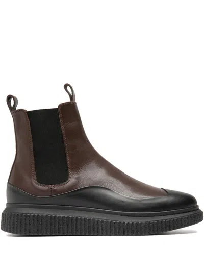 Officine Creative Leather Boots In Brown