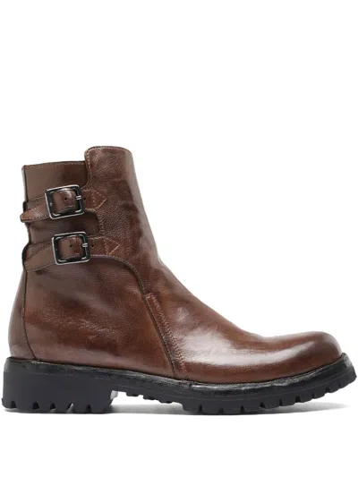 Officine Creative Leather Boots In Brown