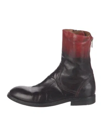 Pre-owned Officine Creative Leather Boots In Burgundy