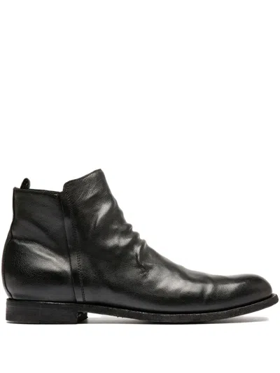 Officine Creative Leather Boots In Schwarz