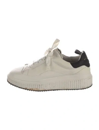 Pre-owned Officine Creative Leather Colorblock Pattern Athletic Sneakers In White