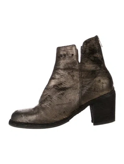 Pre-owned Officine Creative Leather Colorblock Pattern Boots In Neutral