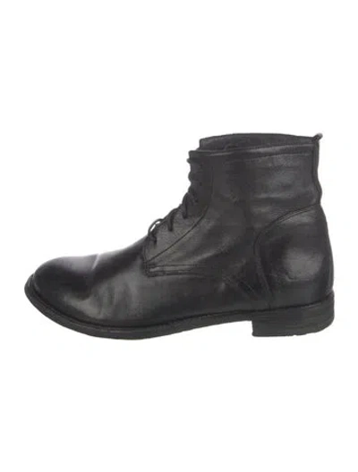Pre-owned Officine Creative Leather Combat Boots In Black