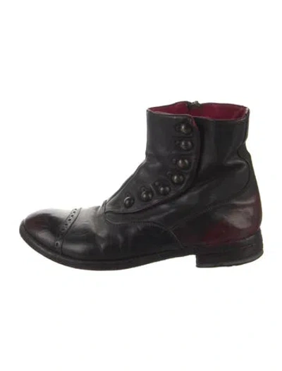 Pre-owned Officine Creative Leather Combat Boots In Black