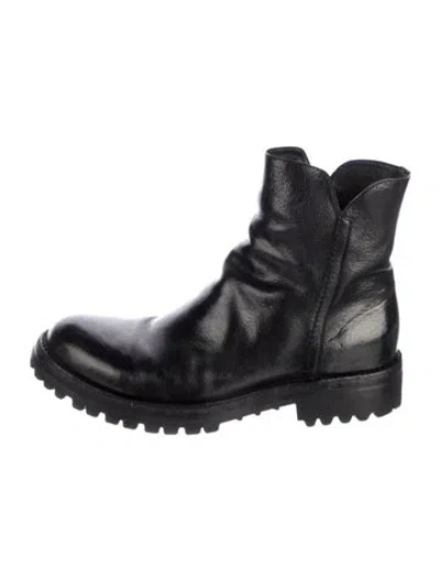 Pre-owned Officine Creative Leather Combat Boots In Black