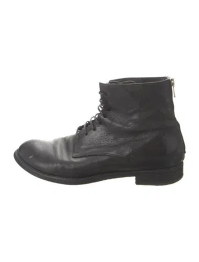 Pre-owned Officine Creative Leather Combat Boots In Black