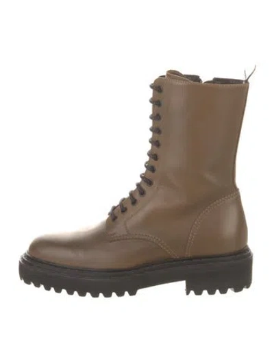 Pre-owned Officine Creative Leather Combat Boots In Brown