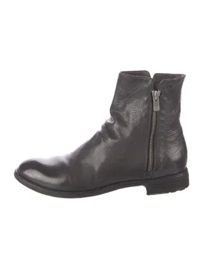 Pre-owned Officine Creative Leather Combat Boots In Gray