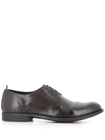 Officine Creative Leather Derby Shoes In 黑色