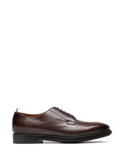 Officine Creative Leather Derby Shoes In Brown