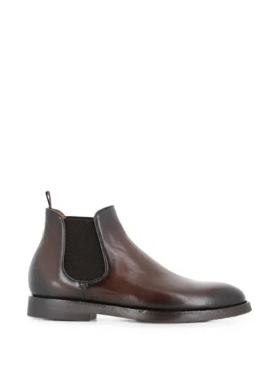 Officine Creative Hopkins Flexi 204 Leather Chelsea Boots In Brown