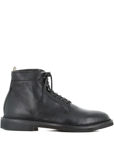 Officine Creative Anatomia Leather Lace-up Boots In Black