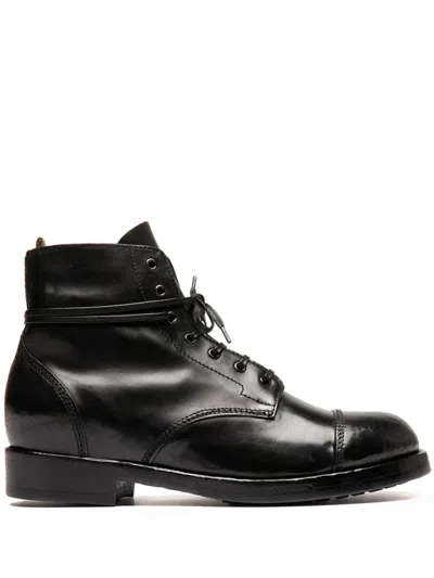 Officine Creative Leather Lace-up Boots In Black