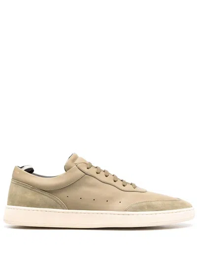 Officine Creative Leather Lace-up Sneakers In Green