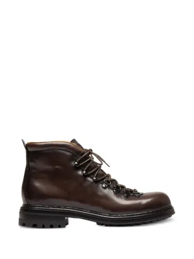Officine Creative Leather Lace-up Boots In Brown