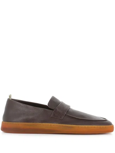 Officine Creative Leather Loafers In Ebony