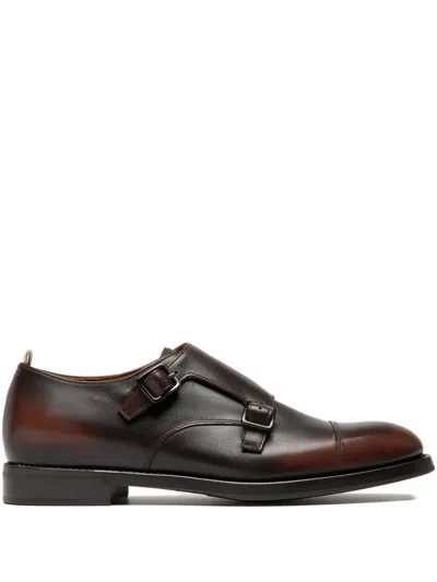 Officine Creative Leather Monk Shoes In Brown