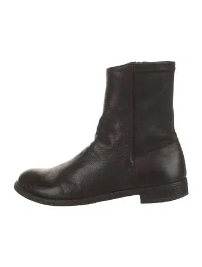 Pre-owned Officine Creative Leather Moto Boots In Black