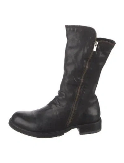 Pre-owned Officine Creative Leather Moto Boots In Black