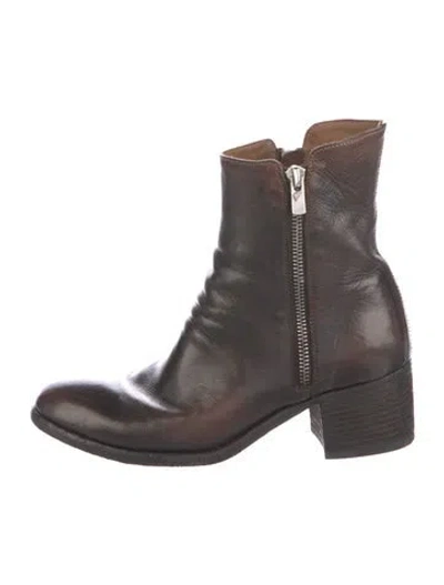 Pre-owned Officine Creative Leather Moto Boots In Brown