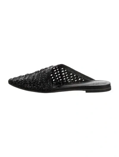 Pre-owned Officine Creative Leather Patterned Mules In Black