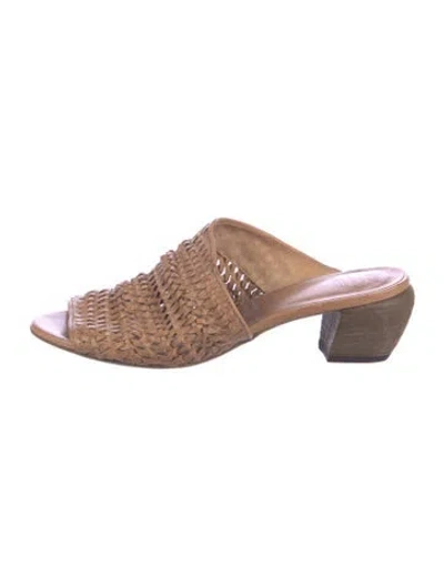 Pre-owned Officine Creative Leather Patterned Slides In Brown