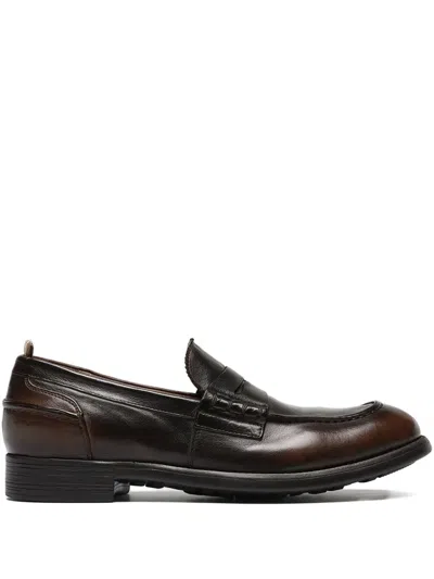 Officine Creative Leather Penny Loafer In Brown