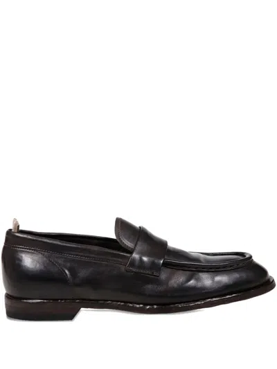 Officine Creative Leather Penny Loafers In Black