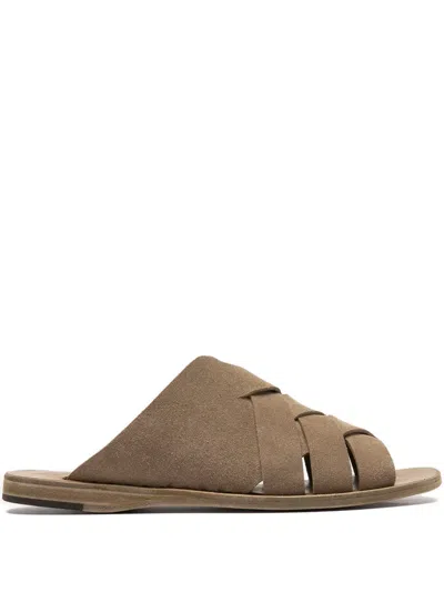 Officine Creative Leather Slides In Green