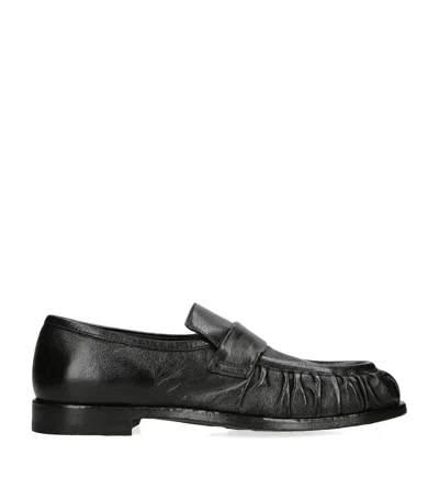 Officine Creative Leather Solitude Penny Loafers In Black