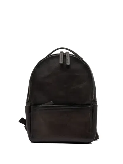 Officine Creative Leather Top-handle Backpack In Brown