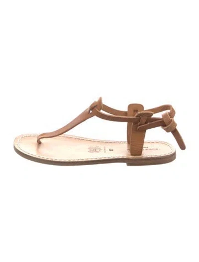 Pre-owned Officine Creative Leather T-strap Sandals In Brown