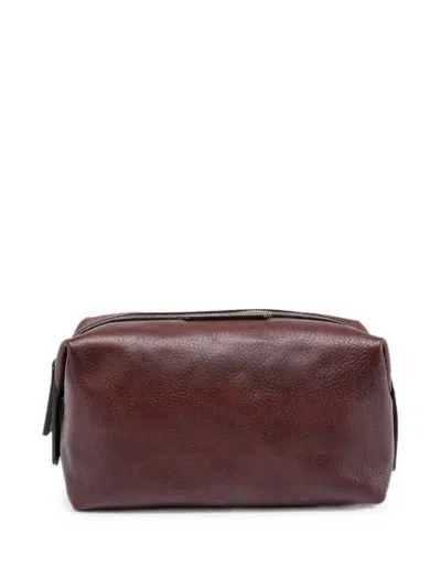 Officine Creative 레더 트래블 파우치 In Brown