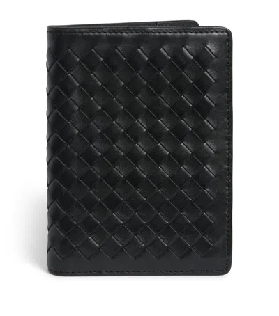 Officine Creative Leather Woven Passport Cover In Black