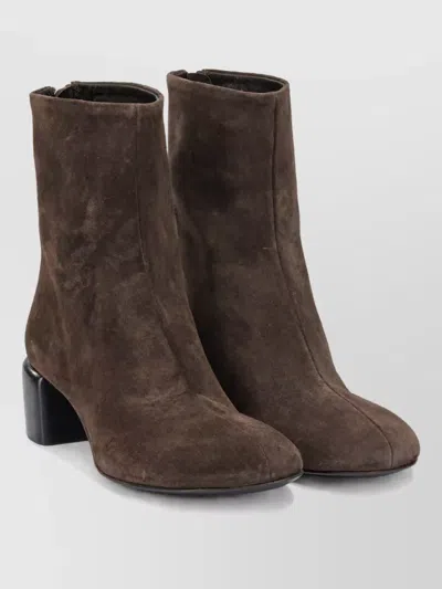 Officine Creative Leather Zippered Ankle Boots In Brown