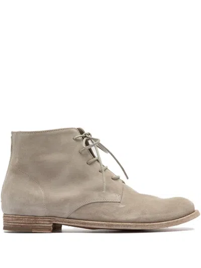 Officine Creative Lexikon Lace-up Zip Boots In Gray