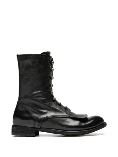 Officine Creative Lexikon Zip Leather Boots In Black