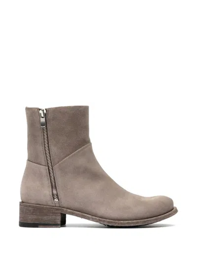 Officine Creative 리슨 지퍼 스웨이드 부츠 In Neutral