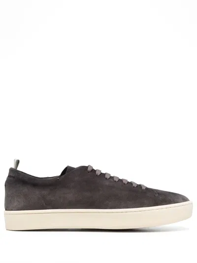 Officine Creative Logo-debossed Low-top Suede Sneakers In Grey