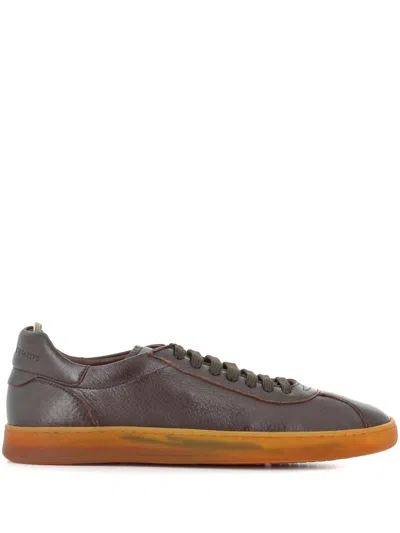 Officine Creative Logo-debossed Sneakers In Brown
