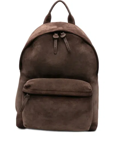 Officine Creative Logo Detail-zip Puller Suede Backpack