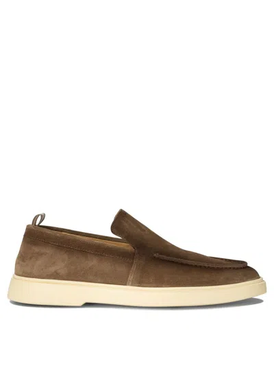 Officine Creative Mens Brown Bones Slip-on Suede Penny Loafers