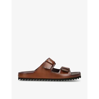 Officine Creative Mens Brown Agora Two-strap Leather Sandals