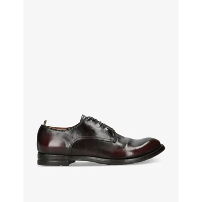 Officine Creative Mens Wine Anatomia Leather Derby Shoes In Black